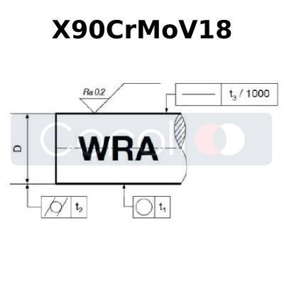 tyč WRA25h6L-6000mm NEREZ X90CrMoV18